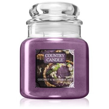 Country Candle Coconut & Blueberry Tart lumânare parfumată