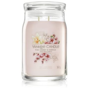 Yankee Candle Pink Cherry & Vanilla lumânare parfumată Signature de firma original