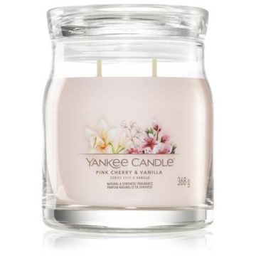 Yankee Candle Pink Cherry & Vanilla lumânare parfumată Signature de firma original