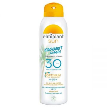 Spray pentru Protectie Solara Ridicata cu Ulei de Cocos - Elmiplant Sun Coconut Oasis Spray Protector Dry Optimum Sun Technology, FPS 30, Rezistenta Crescuta la Apa, 150 m ieftina