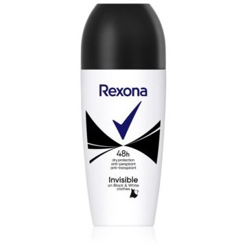 Rexona Invisible on Black + White Clothes deodorant roll-on antiperspirant 48 de ore