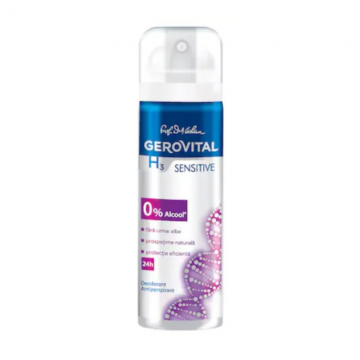 Deodorant Antiperspirant Gerovital H3 Sensitive, 150 ml de firma original