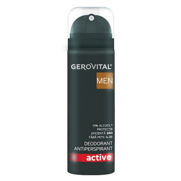 Deodorant Antiperspirant Gerovital Men Active, 150 ml ieftin