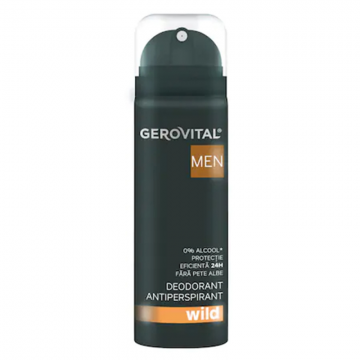 Deodorant Antiperspirant Gerovital Men Wild, 150 ml ieftin