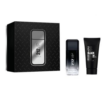 Set Cadou Carolina Herrera, 212 Vip Black, Barbati (Continut set: 100 ml Apa de Parfum + 100 ml Gel de dus) de firma original