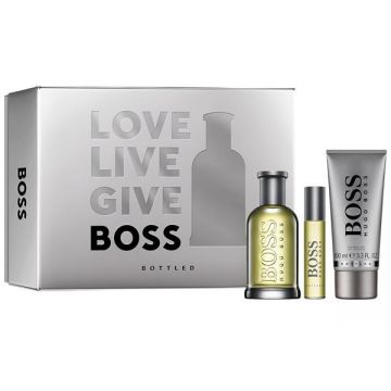 Set cadou Hugo Boss Boss Bottled, Barbati, Apa de Toaleta (Continut set: 100 ml Apa de Toaleta + 10 ml Apa de Toaleta + 100 ml Gel de dus)