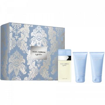 Travel set Dolce&Gabbana Light Blue, Femei, Apa de Toaleta (Concentratie: Apa de Toaleta, Gramaj: 50 ml + 50 ml + 50 ml)