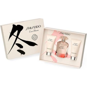 Set Cadou Shiseido Ever Bloom, Apa de Parfum (Continut set: 50 ml Apa de Parfum + 50 ml Lotiune de Corp + 50 ml Gel de dus) de firma original