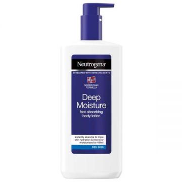 Lotiune de Corp Hidratanta cu Absorbtie Rapida pentru Piele Uscata - Neutrogena Deep Moisture, 400 ml