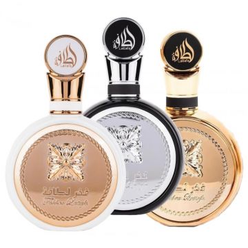 Pachet 3 parfumuri: Fakhar Woman 100 ml, Fakhar Man 100 ml si Fakhar Gold 100 ml de firma original