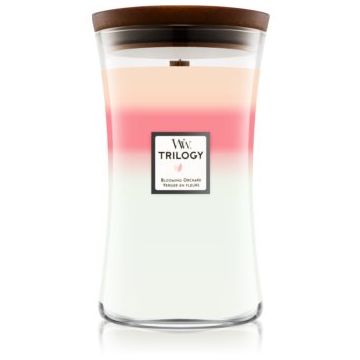 Woodwick Trilogy Blooming Orchard lumânare parfumată de firma original