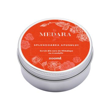 Mebra Scrub cu sare de Himalaya si trandafir Splendoarea Apusului, 200ml, Medara