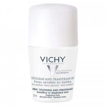 Vichy Deodorant roll-on pentru piele sensibila fara parfum (Concentratie: Roll-On, Gramaj: 50 ml) ieftin