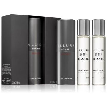 Chanel Allure Homme Sport Eau Extreme Eau de Parfum (1x reincarcabil + 2x rezerva) pentru bărbați