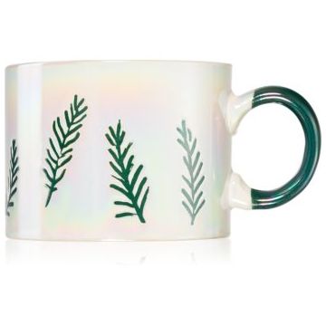 Paddywax Cypress & Fir Ceramic Mug White lumânare parfumată