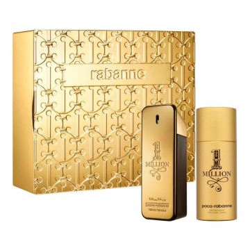 Set Cadou Paco Rabanne 1 Million Apa de Toaleta Barbati, 100 ml + Deodorant spray, 150 ml