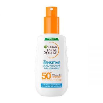 Spray de corp pentru adulti Sensitive Advanced Ambre Solaire, SPF 50+, Garnier, 150 ml