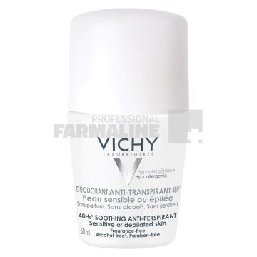 Vichy Deodorant roll-on antiperspirant fara parfum 48h 50 ml de firma original