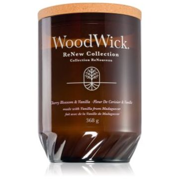 Woodwick Cherry Blossom & Vanilla lumânare parfumată cu fitil din lemn ieftin