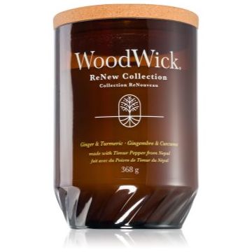 Woodwick Ginger & Turmeric lumânare parfumată cu fitil din lemn de firma original