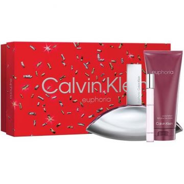 Set Cadou Calvin Klein Euphoria, Femei, Apa de Parfum. 100 ml + Lotiune de corp, 200 ml + Mini Apa de Parfum, 10 ml de firma original