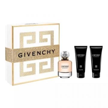 Set Cadou Givenchy L'Interdit, Femei, Apa de Parfum, 80 ml + Gel de dus 75 ml + Lotiune de Corp, 75 ml de firma original