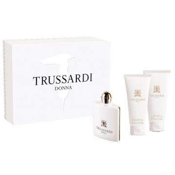 Set Cadou Trussardi Donna 1911, Femei, Apa de Parfum, 100 ml + Lotiune de Corp, 200 ml + Gel de Dus, 200 ml