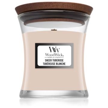 Woodwick Sheer Tuberose lumânare parfumată