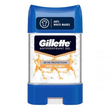 Deodorant Antiperspirant Gel Stick - Gillette Clear Sport Triumph Anti-White Marks, 70 ml ieftin