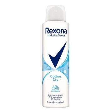 Deodorant Antiperspirant Spray pentru Femei - Rexona MotionSense Cotton Dry 48h, 150ml la reducere