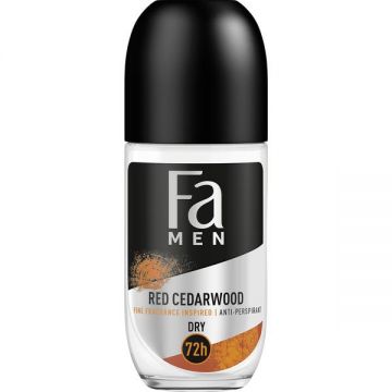 Deodorant Roll-on Antiperspirant pentru Barbati Red Cedarwood Dry 72h Fa Men, 50 ml ieftin