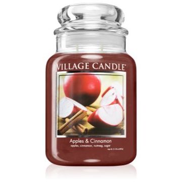 Village Candle Apples & Cinnamon lumânare parfumată (Glass Lid) de firma original