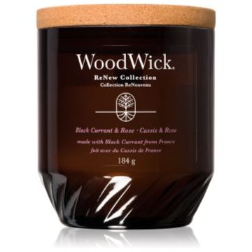 Woodwick Black Currant & Rose lumânare parfumată