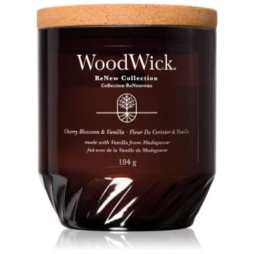 Woodwick Cherry Blossom & Vanilla lumânare parfumată cu fitil din lemn ieftin