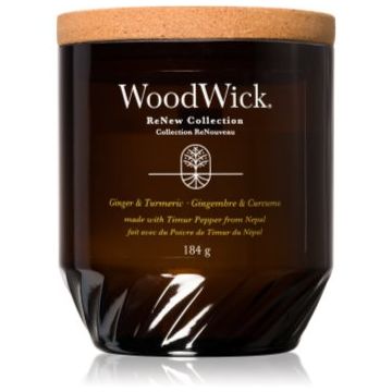 Woodwick Ginger & Turmeric lumânare parfumată cu fitil din lemn