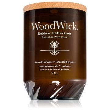 Woodwick Lavender & Cypress lumânare parfumată