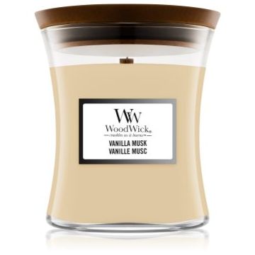 Woodwick Vanilla Musk lumânare parfumată