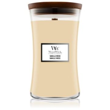 Woodwick Vanilla Musk lumânare parfumată