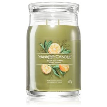 Yankee Candle Sage & Citrus lumânare parfumată Signature de firma original