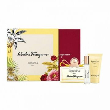 Salvatore Ferragamo Signorina Libera, Apa de Parfum, Femei, 100 ml + Lotiune de corp 50 ml + Apa de Parfum, 10 ml