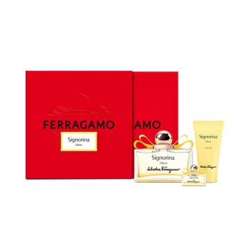 Salvatore Ferragamo Signorina Libera, Apa de Parfum, Femei, 100 ml + Lotiune de corp 50 ml + Apa de Parfum, 5 ml de firma original