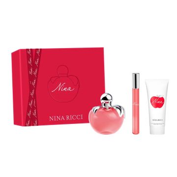 Set Nina Ricci NINA Apa de Toaleta, 80ml +Roller 10 ml + Lotiune de corp, 75 ml