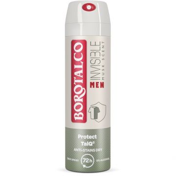 Deodorant Spray Borotalco Men Invisible, 150 ml (Gramaj: 40 ml) ieftin