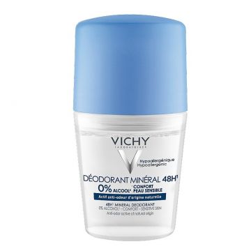 Vichy Deodorant roll-on mineral fără săruri de aluminiu 48h, 50 ml (Concentratie: Roll-On, Gramaj: 50 ml) de firma original