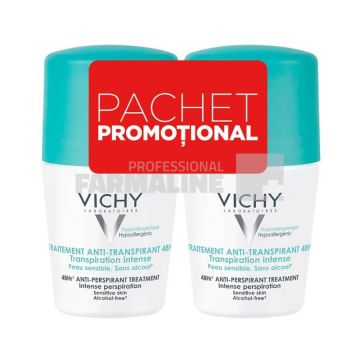 Vichy Pachet Deodorant Roll-on Anti-Transpirant 48 H Intens cu Parfum 50 ml 1 + 1 ieftin