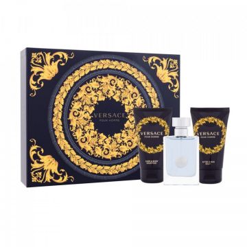 Set cadou Versace pour Homme (Concentratie: Apa de Toaleta, Gramaj: 50 ml + 50 ml + 50 ml) de firma original