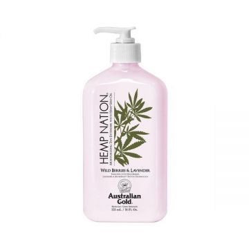 Crema hidratanta pentru prelungirea bronzului, Australian Gold, Hemp Nation, Wild Berries&Lavender, 535 ml